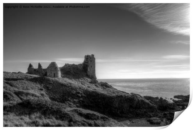 Dunure Castle and Doocot Print by Ross McNeillie