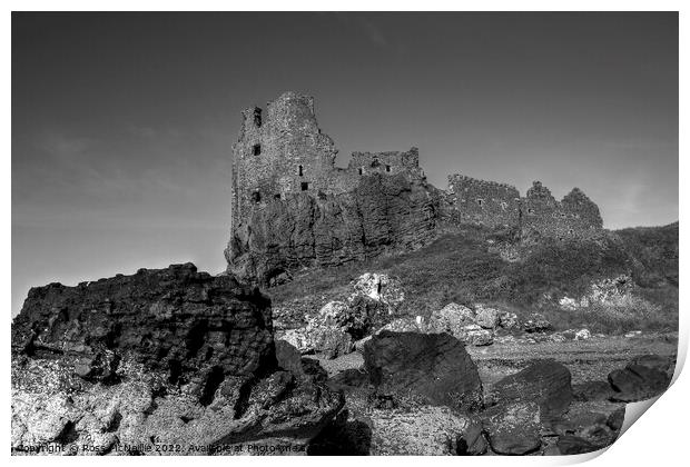 Dunure Castle Print by Ross McNeillie