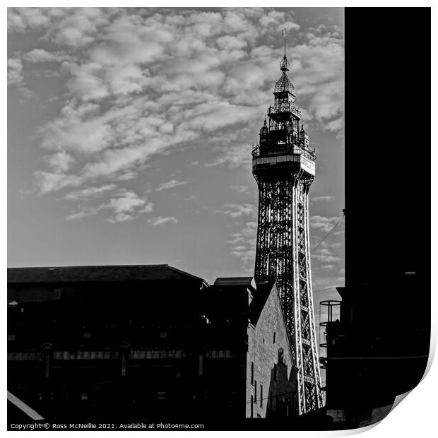 Blackpool Tower - A lost view.  Print by Ross McNeillie