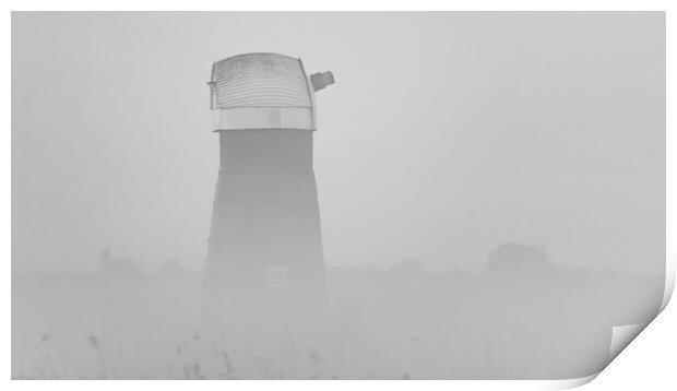 Windmill in the mist Print by Dorringtons Adventures