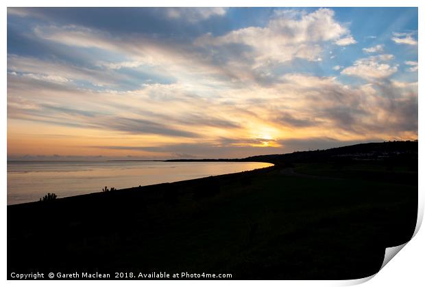 Sunset Over Burry Port Print by Gareth Maclean