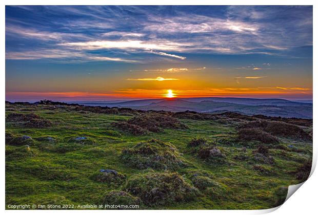 Dartmoor sunset  Print by Ian Stone