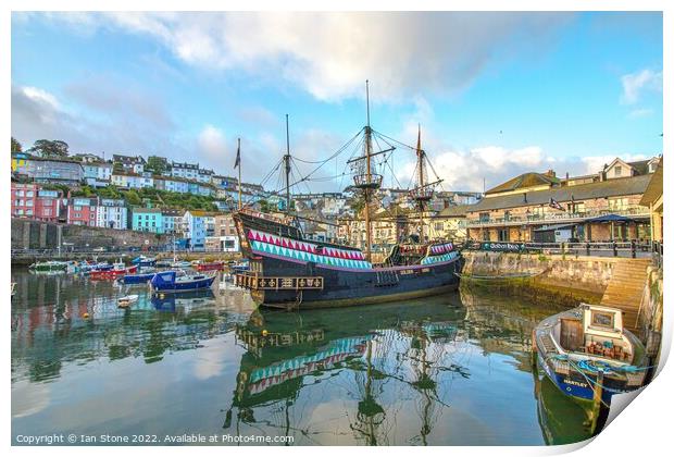 Majestic Brixham Harbour Print by Ian Stone