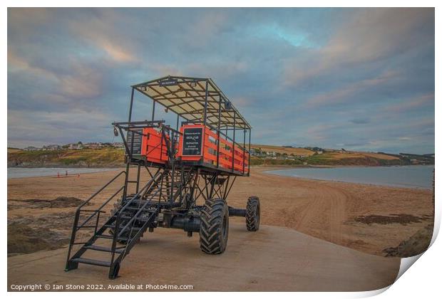 Burgh island sea tractor  Print by Ian Stone