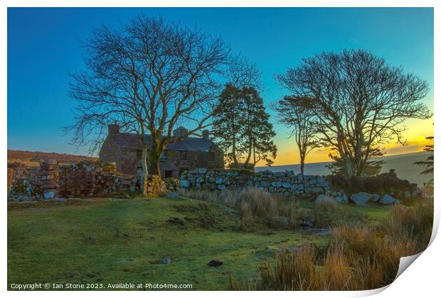 Sunrise at Ditsworthy Warren House Print by Ian Stone