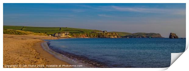 Thurlestone and South Milton Sands panorama. Print by Ian Stone