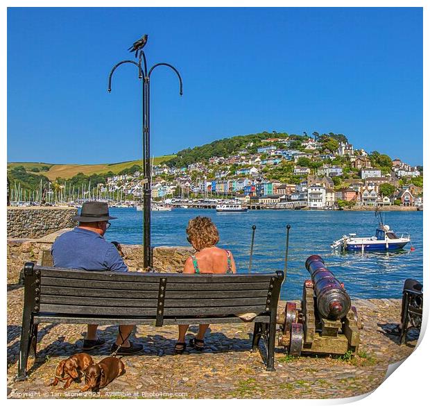 A view of Kingswear from Dartmouth. Print by Ian Stone