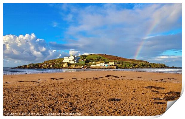 Burgh Island Rainbow  Print by Ian Stone
