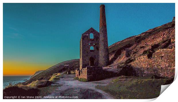 Golden Glow at Wheal Coates Print by Ian Stone