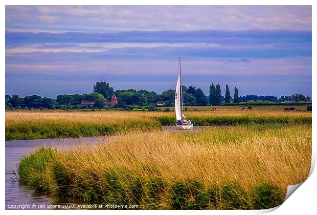 Serenity on the Norfolk Broads Print by Ian Stone