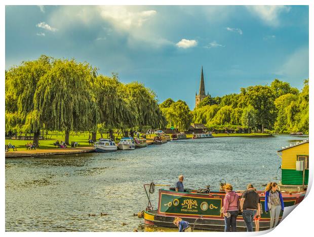 Boat life in Stratford Upon Avon  Print by Ian Stone