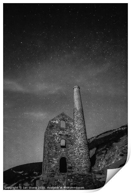 Starry night at Wheal Coates  Print by Ian Stone