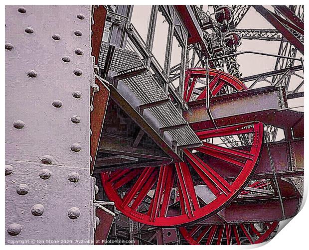 Majestic Wheels of Eiffel Print by Ian Stone