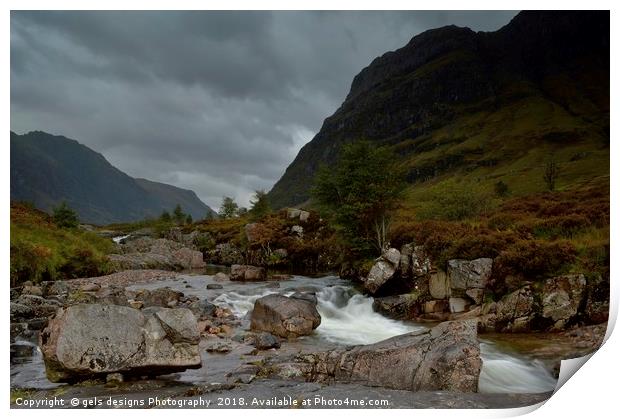 A stormy day in Glencoe, Scottish Highlands Print by gels designs Photography