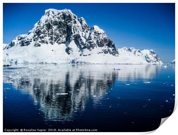 Antarctic mountain reflections Print by Rosaline Napier