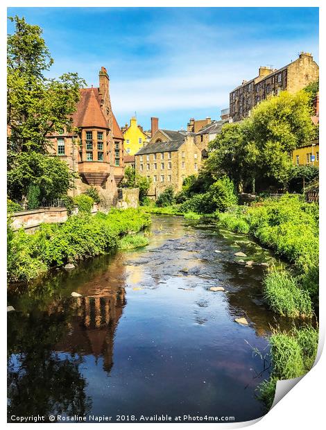 Dean Village Water of Leith Print by Rosaline Napier