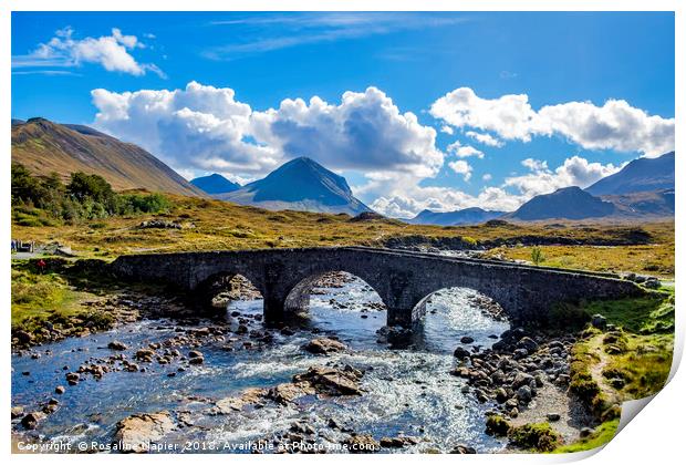 Stone bridge over River Sligachan Isle of Skye Print by Rosaline Napier
