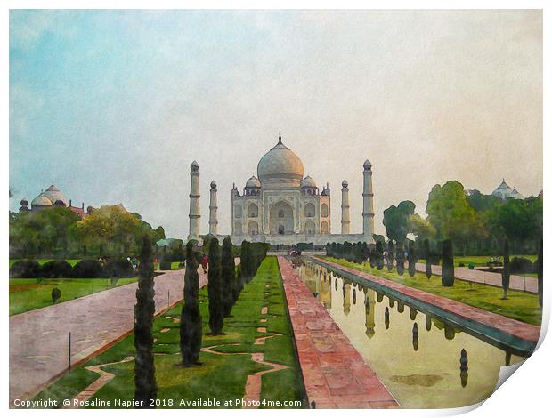Taj Mahal Watercolour Print by Rosaline Napier