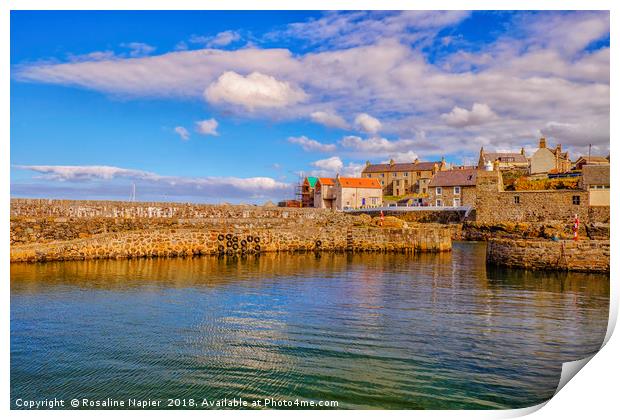 Looking across Portsoy Harbour Print by Rosaline Napier