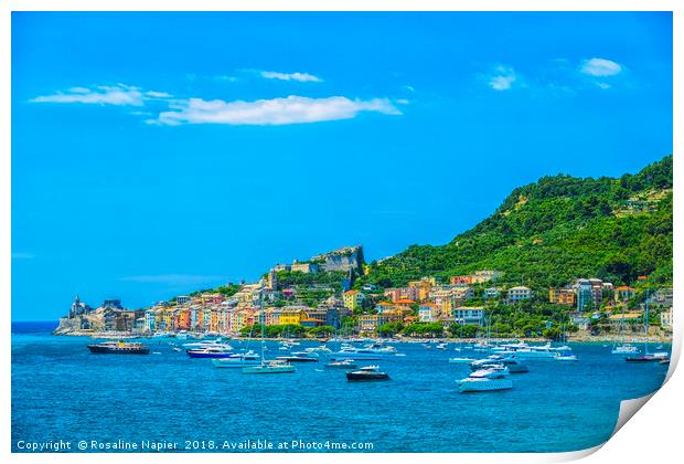 Porto Venere boats Print by Rosaline Napier