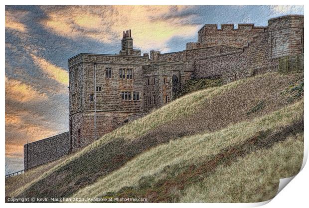 Bamburgh Castle From The Beach Print by Kevin Maughan