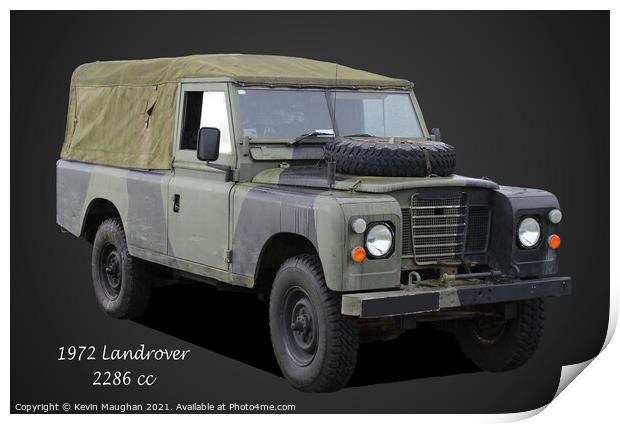Rugged Relic: Vintage Landrover Defender Print by Kevin Maughan
