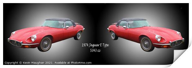 1974 Jaguar E Type Print by Kevin Maughan