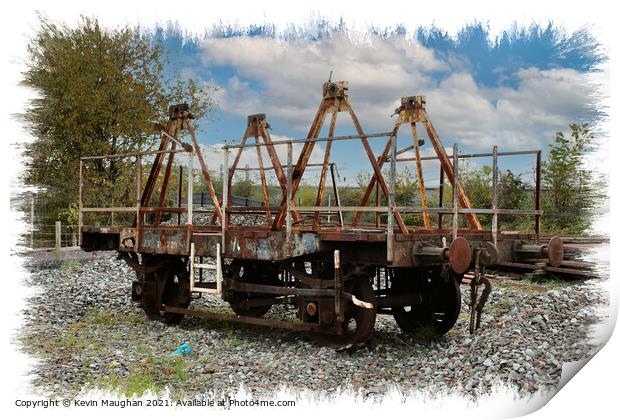 Railway Freight Wagon Waiting For Restoration Print by Kevin Maughan