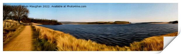 Kielder Water Panoramic (Oil Painting Style) Print by Kevin Maughan