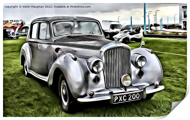 Bentley Type R (Digital Cartoon Art) Print by Kevin Maughan