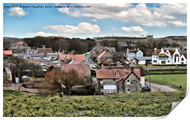 Bamburgh Village (Digital Art Image)  Print by Kevin Maughan