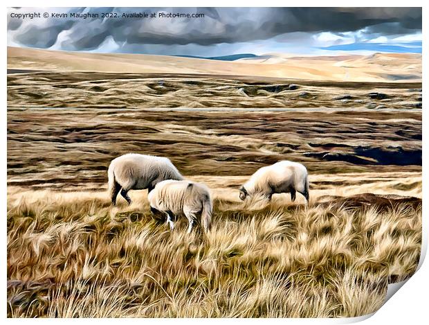 Majestic Sheep Roaming the Pennine Way Print by Kevin Maughan