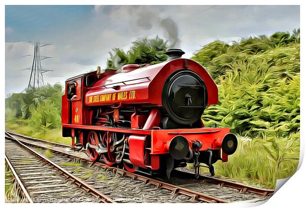 Steam Locomotive No. 401 Thomas Burt (Digital Art) Print by Kevin Maughan