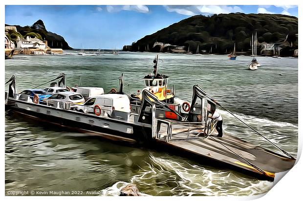 Car Ferry At Dartmouth (Digital Art) Print by Kevin Maughan