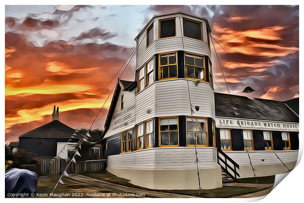 Life Brigade Watch House Tynemouth (Digital Art Image) Print by Kevin Maughan