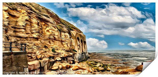 The Headland At Tynemouth Castle And Priory (Digital Art) Print by Kevin Maughan