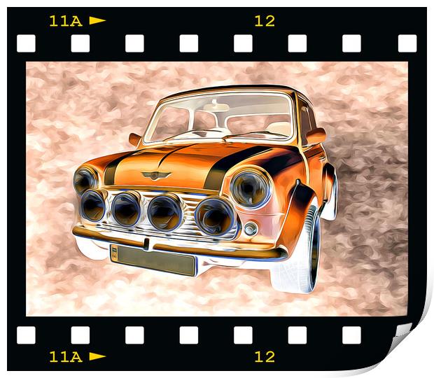 1997 Rover Mini (Negative Film Image) Print by Kevin Maughan