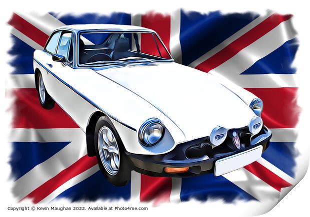 1973 MG Sports Car (Digital Art) Print by Kevin Maughan