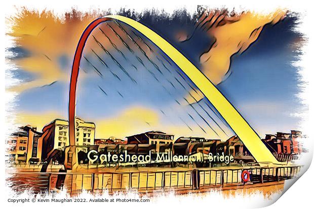 Millennium Bridge (Contemporary Art Look) Print by Kevin Maughan