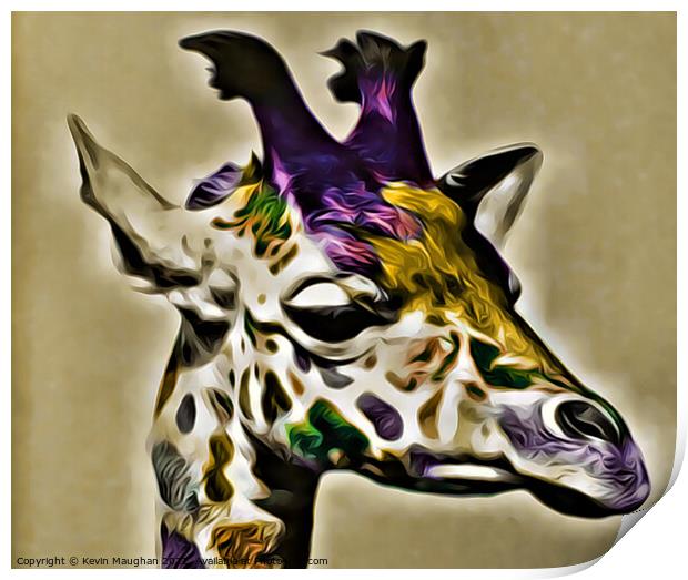 Majestic Giraffe in Art Deco Style Print by Kevin Maughan
