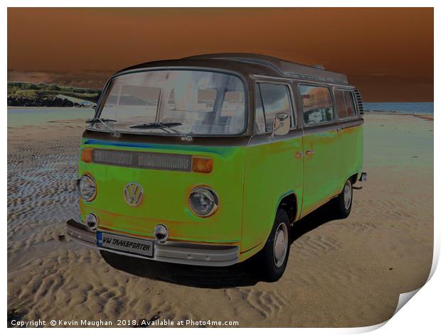 VW Transporter 1979 Solirised Version Print by Kevin Maughan