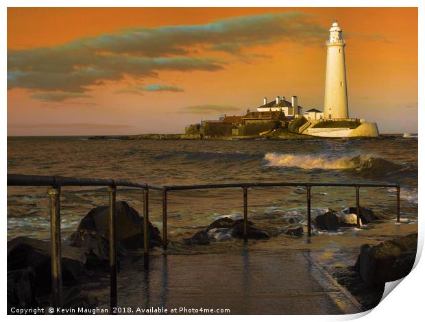St Marys Lighthouse Whitley Bay Print by Kevin Maughan