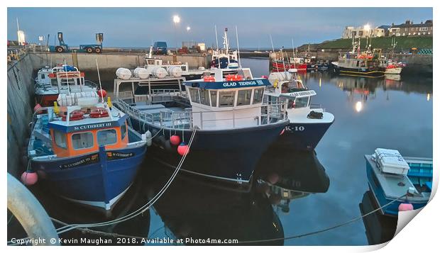 Seahouses Harbour Print by Kevin Maughan