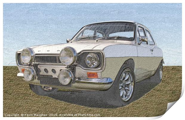 Ford Escort Mk1 Print by Kevin Maughan
