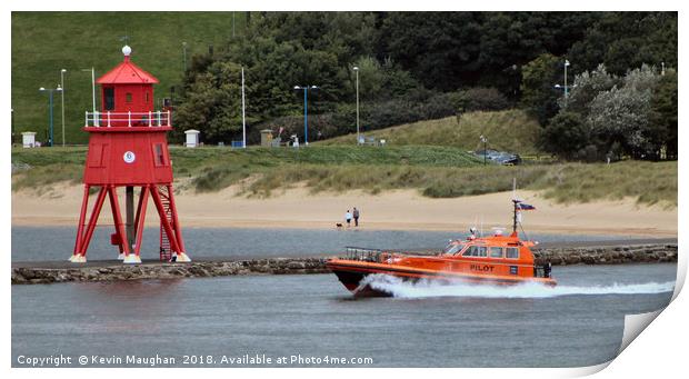 Pilot Boat At Tynemouth Print by Kevin Maughan