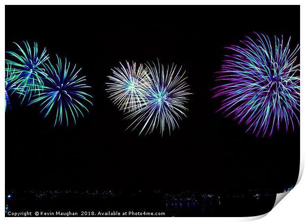 Fireworks At wallsend Print by Kevin Maughan