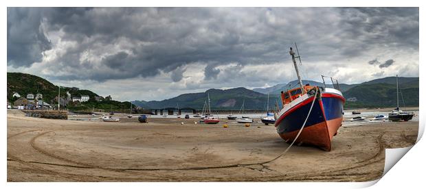 Boats around Barmouth Harbour_Panorama Print by Philip Brown