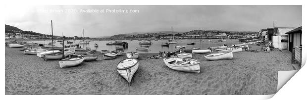 Boats on Teign River Beach, Teignmouth, Devon Print by Philip Brown
