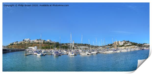 Torquay Harbor No 2 in Devon, Panorama Print by Philip Brown