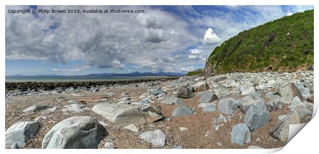 Chissel Beach in Wales, Panorama Print by Philip Brown